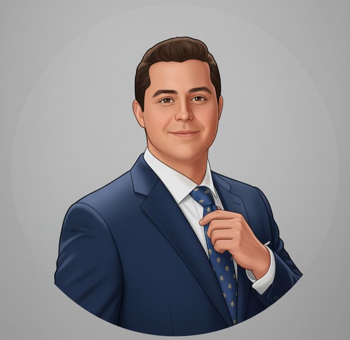 Illustrated portrait of Pablo López Fontenla